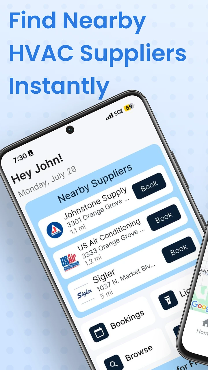 Contactor HVAC Portal mobile interface